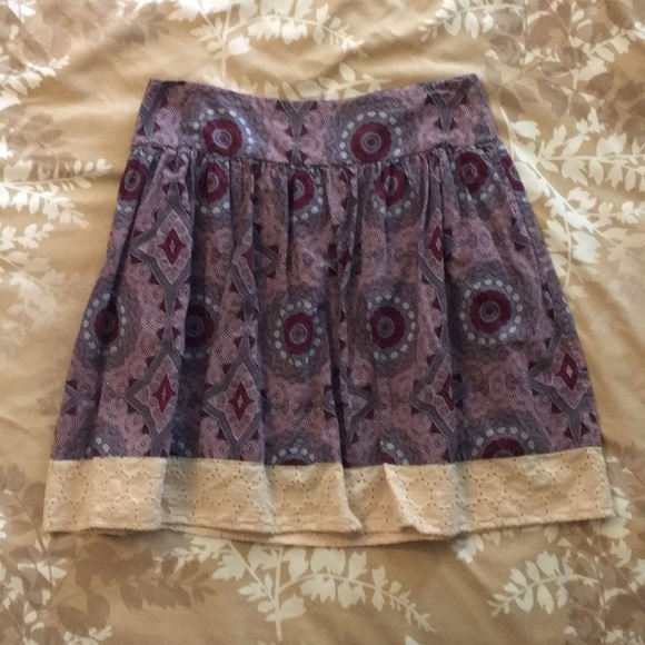 MIMI CHICA skirt pockets purple design w/cream SM - Picture 2 of 5